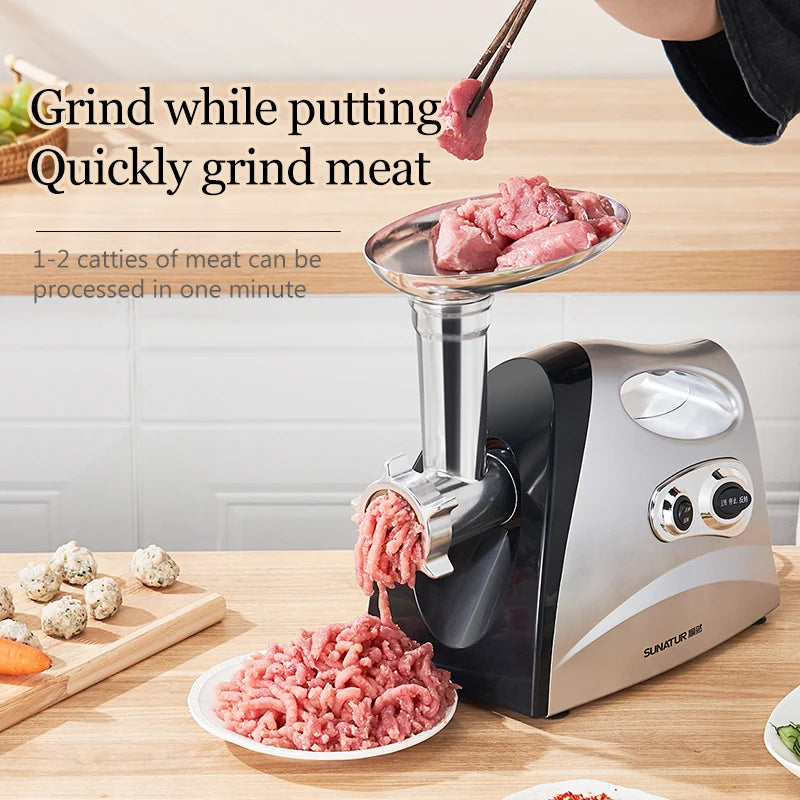 SUNATUR Premium Electric Food Chopper & Meat Grinder - Kitchen Appliances Mincer  Processor Crusher for All Your Cooking Needs