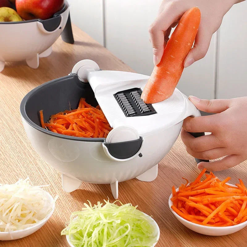 Multifunctionele 2 In 1 Groentesnijder Cutter Chopper Fruit Zeef Mand Spiralizer Rasp Voedsel Dunschiller Mandoline Shredder