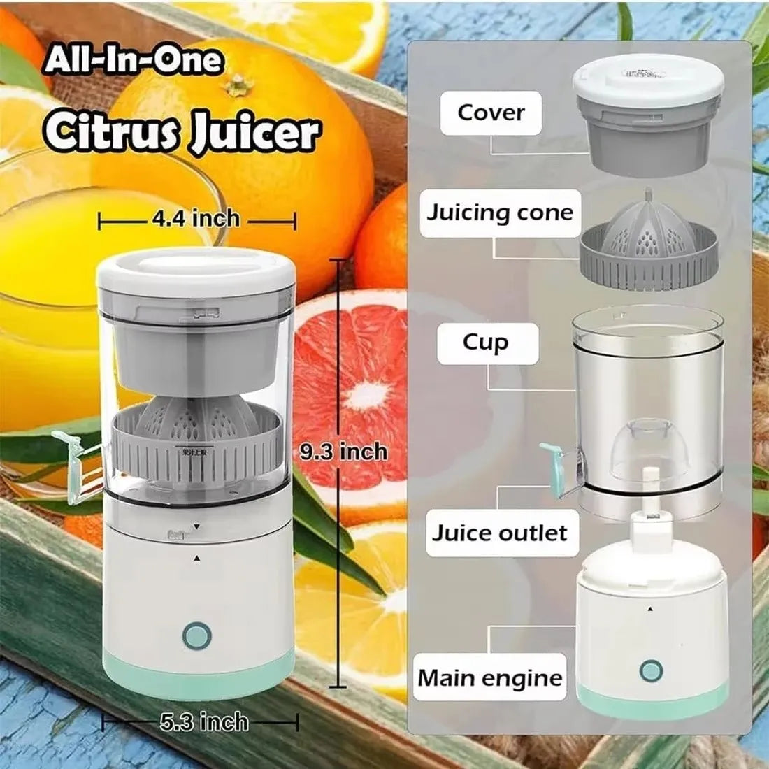 Extracteurs de jus électriques, presse-agrumes Portable à une seule tarière, presse-fruits, Charge USB, Orange, citron, fruits, presse-agrumes frais automatique