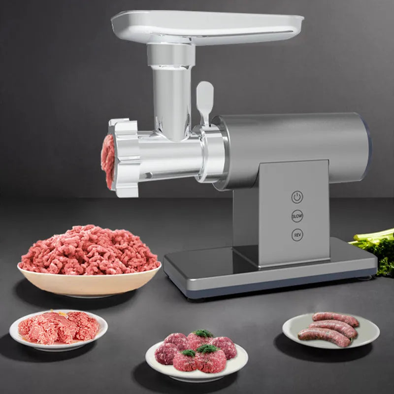Meat Grinder Electric 2000W, Stainless Steel Food Grinder with Sausage Stuffer, Mini Electric Grinder Quiet Electric Meat Mincer