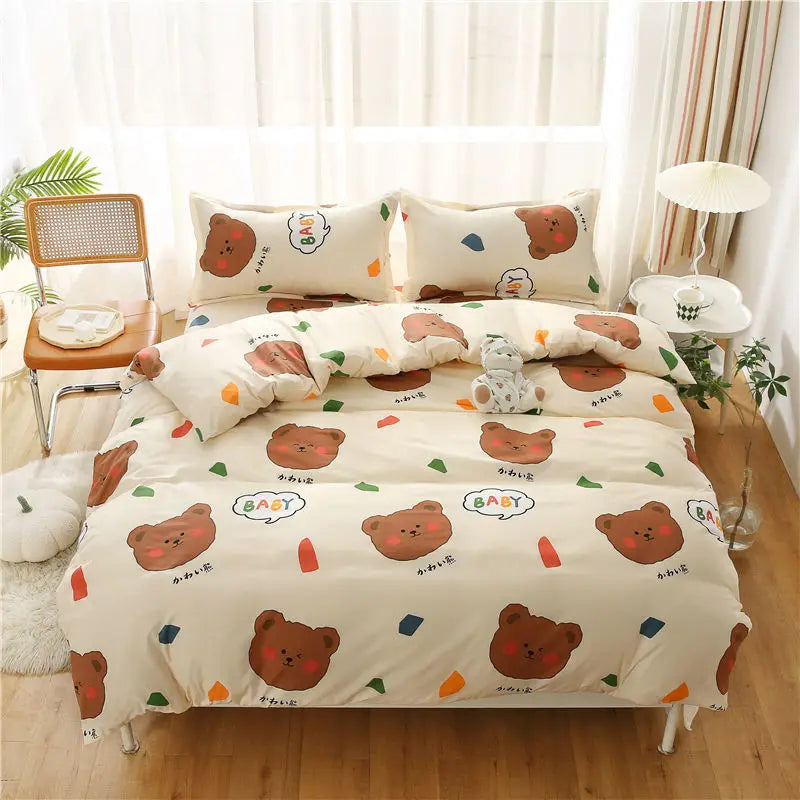 Quilt Cover1.5x2.0m Student Dormitory Single Duvet Cover Double Duvet Single Child 1.1m Lattice Plant Floral Geometric Pattern