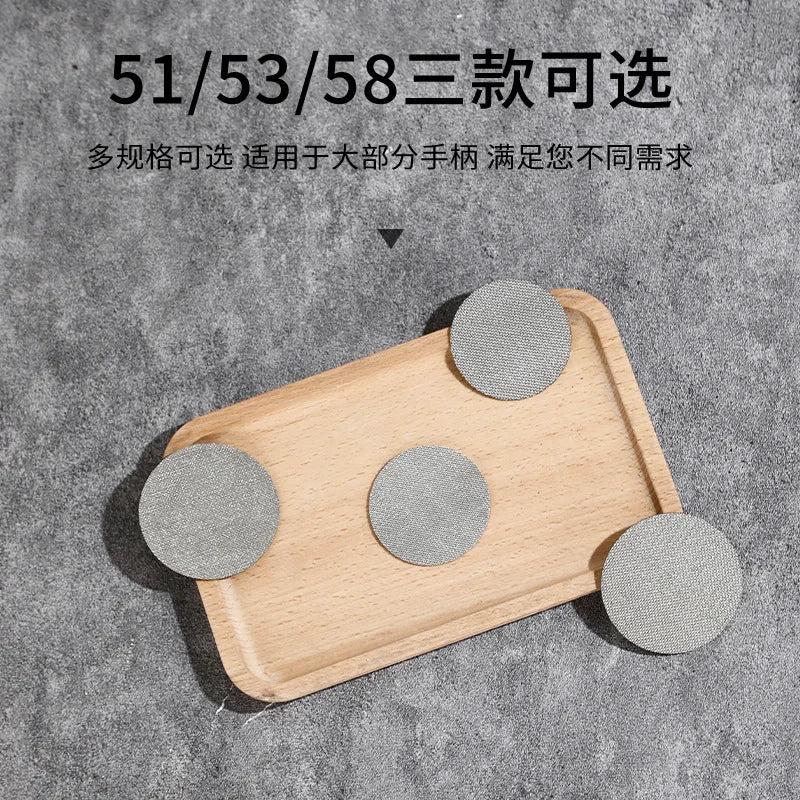 Espresso-Zubehör, Barista-Tuch-Kaffeefilter, wiederverwendbar, Edelstahlsieb, 0,2 mm, für 51/54/58 mm Halter, Siebträger-Set
