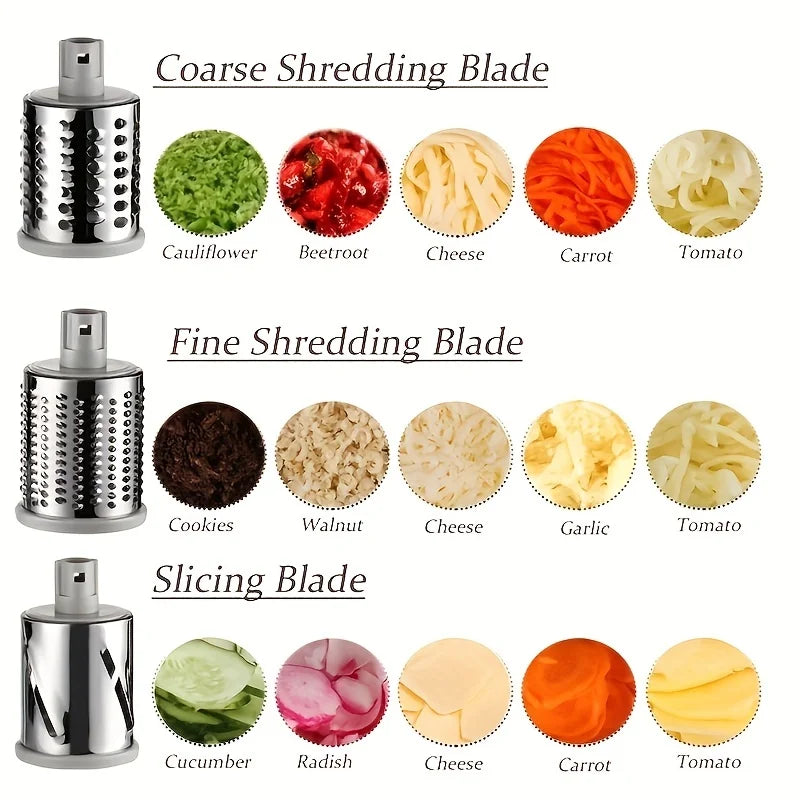 1 Set Super Efficient 3-in-1 Cheese Grater & Vegetable Slicer - Manual Food Processor for Effortless Kitchen Prep