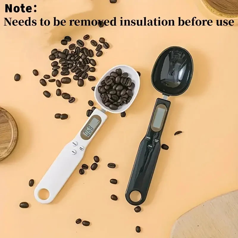 Mini sked skala digital kök skala elektronisk LCD-mat skala 0,1-500 g matlagning mjöl mjölk kaffepulver vikt måttsked sked