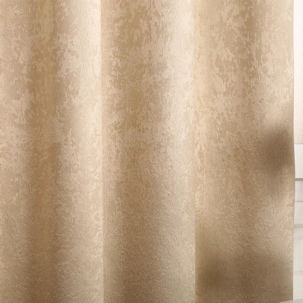 2PCS/Set Thermal Curtain Opaque Blackout Curtain with Ruffle Tape Heavy Blackout Curtain Damask Crush Effect for Bedroom Window