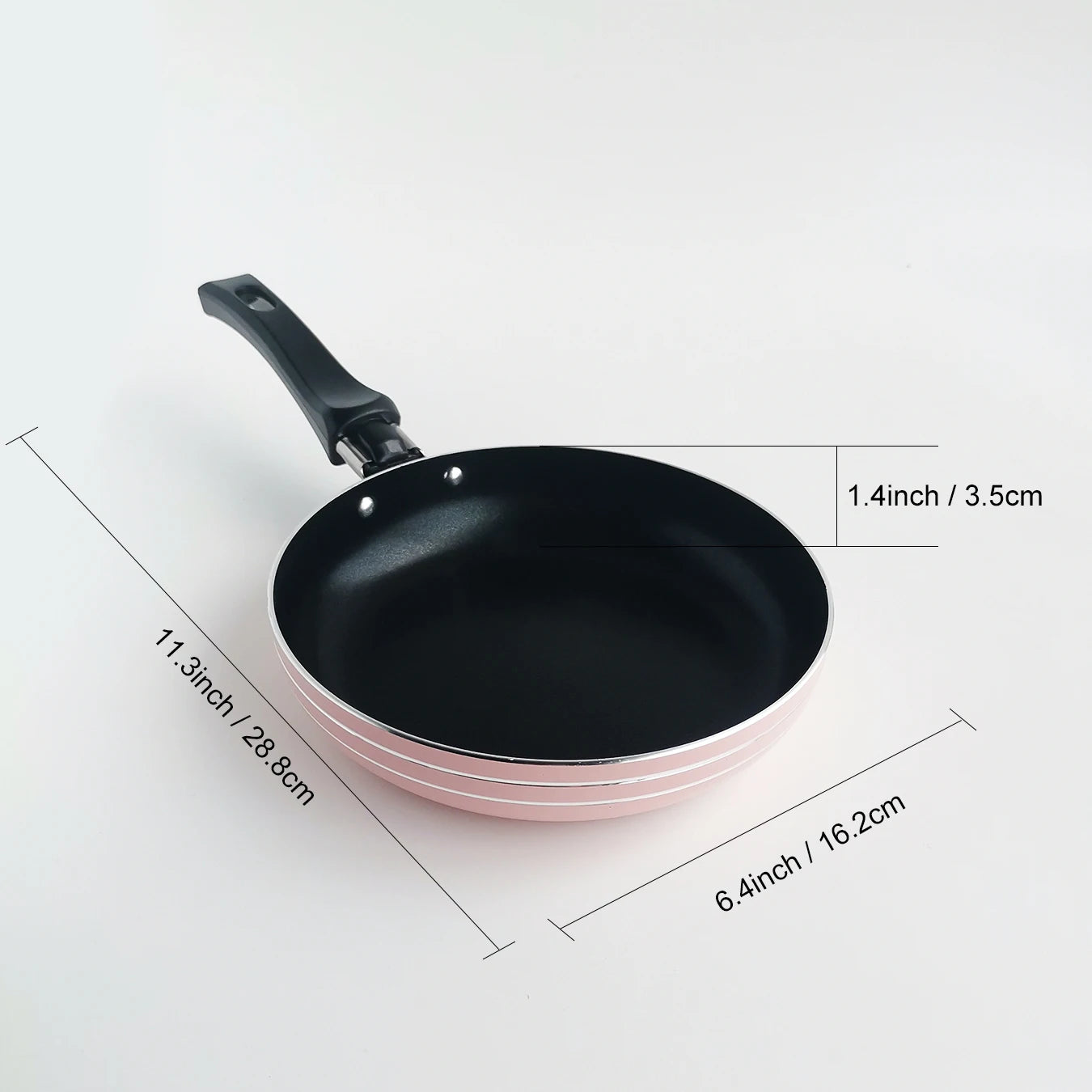 Pink Pot 6.5inch Non-Stick Stockpot Frying Pan Flat Cookware Kitchen Utensils For Daily Cooking Complementary Food