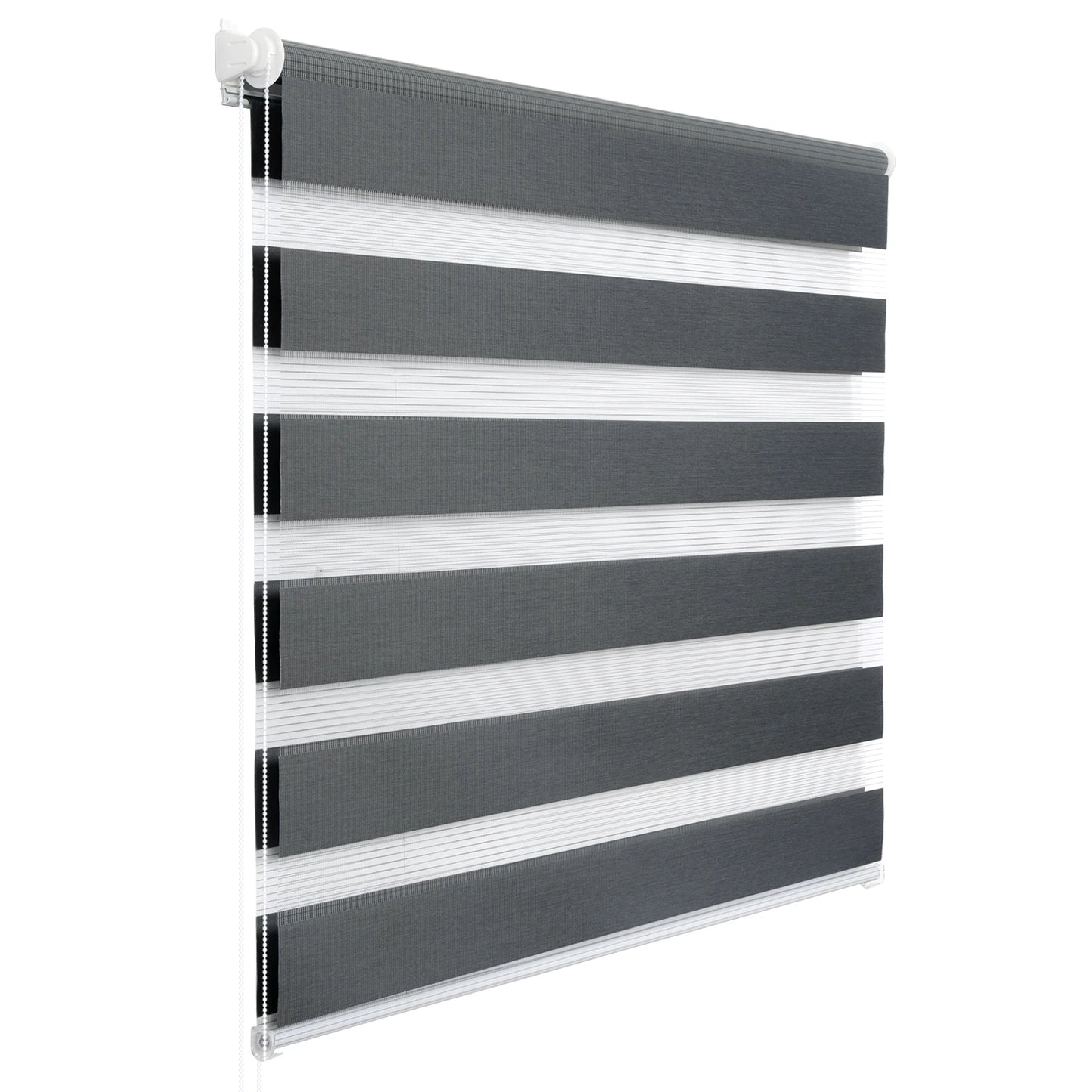 WOLTU Dark Grey Double Roller Blind Translucent Shading Dustproof Double Layer Window Blackout Curtain for Living Room Bedroom