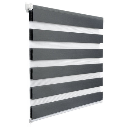 WOLTU Dark Grey Double Roller Blind Translucent Shading Dustproof Double Layer Window Blackout Curtain for Living Room Bedroom