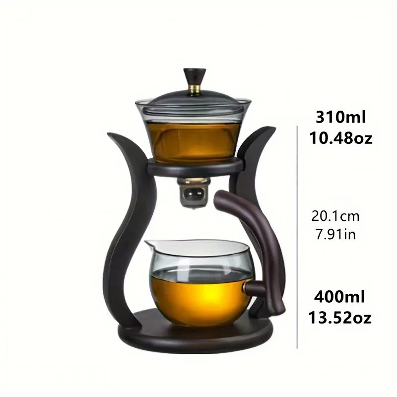 Lazy Kung Fu Glass Tea Set Semi Automatic Drip met infuser glazen theepot set magnetische schakelaar theepot theekopje set glaswerk