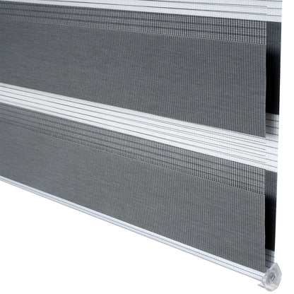WOLTU Dark Grey Double Roller Blind Translucent Shading Dustproof Double Layer Window Blackout Curtain for Living Room Bedroom
