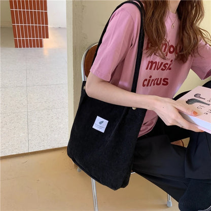 Модна женска чанта за рамо с голям капацитет Corduroy Phopping Bag Canvas Женска чанта Литературна чанта за рамо от свободното време