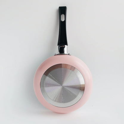 Pink Pot 6,5inch Non-Stick Stockpot Frying Pan Flat Cookware Kitchen Geatsils til daglig madlavning Komplementær mad