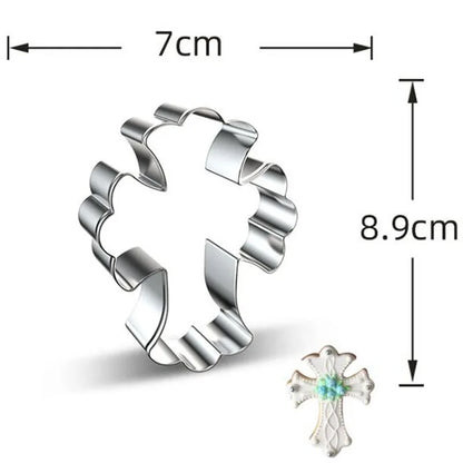 1pcs patisserie reposteria Easter cross Metal Cookie Cutter Fondant Cake Decor Tools Biscuit Mould Pastry Shop Bakeware