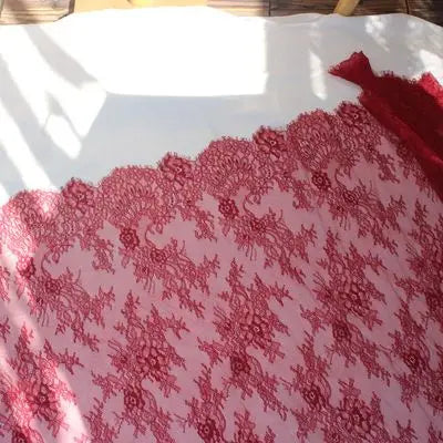 3M long eyelash lace trim traditional wedding lace fabric white red violet Table Cloth DIY Crafts