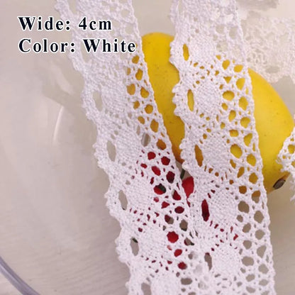 Cotton Lace Ribbon White Beige DIY Handmade Wedding Party Craft Gift Packing Patchwork Crocheted Lace 5meter 10meter 20meter
