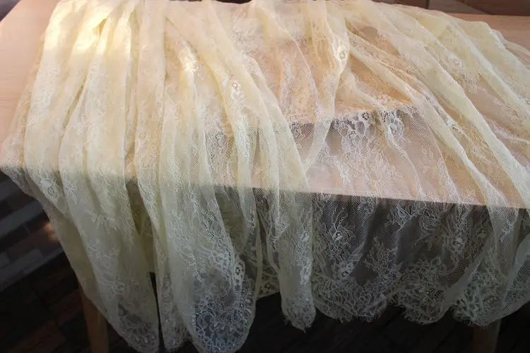 3M long eyelash lace trim traditional wedding lace fabric white red violet Table Cloth DIY Crafts