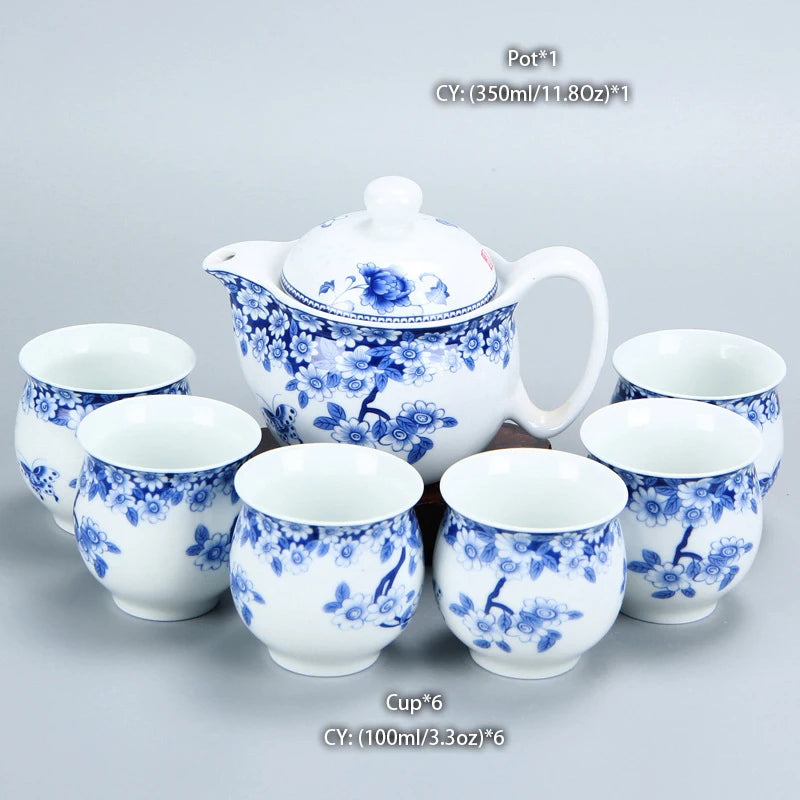 Chinese Ceramic Tea Set Kung Fu Porcelain Tea Cup Pot Set Dragon Teapot Teacup Kungfu Teaset Puer Oolong Tea Ceremony Teaware