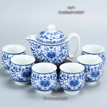 Chinese Ceramic Tea Set Kung Fu Porcelain Tea Cup Pot Set Dragon Teapot Teacup Kungfu Teaset Puer Oolong Tea Ceremony Teaware