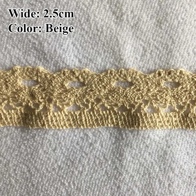 Cotton Lace Ribbon White Beige DIY Handmade Wedding Party Craft Gift Packing Patchwork Crocheted Lace 5meter 10meter 20meter