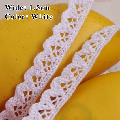 Cotton Lace Ribbon White Beige DIY Handmade Wedding Party Craft Gift Packing Patchwork Crocheted Lace 5meter 10meter 20meter