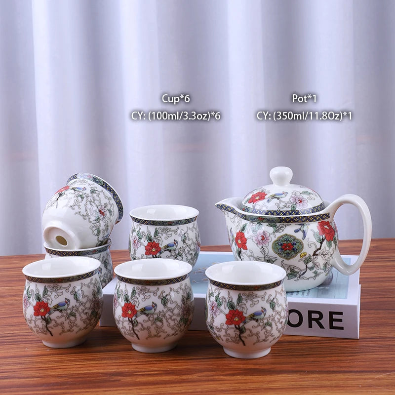 Chinese Ceramic Tea Set Kung Fu Porcelain Tea Cup Pot Set Dragon Teapot Teacup Kungfu Teaset Puer Oolong Tea Ceremony Teaware