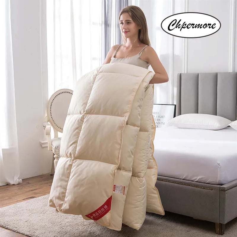 CHPERMORE 95 % White Goose/Duck Down Quilt kołdry Five Star Hotel Winter Bracherters 100 % bawełniany okładka Król Queen Twin rozmiar