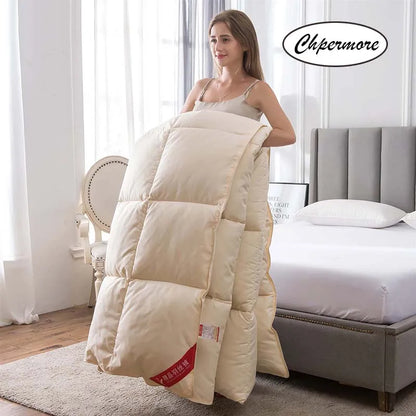 CHPERMORE 95 % White Goose/Duck Down Quilt kołdry Five Star Hotel Winter Bracherters 100 % bawełniany okładka Król Queen Twin rozmiar