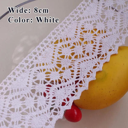 Cotton Lace Ribbon White Beige DIY Handmade Wedding Party Craft Gift Packing Patchwork Crocheted Lace 5meter 10meter 20meter