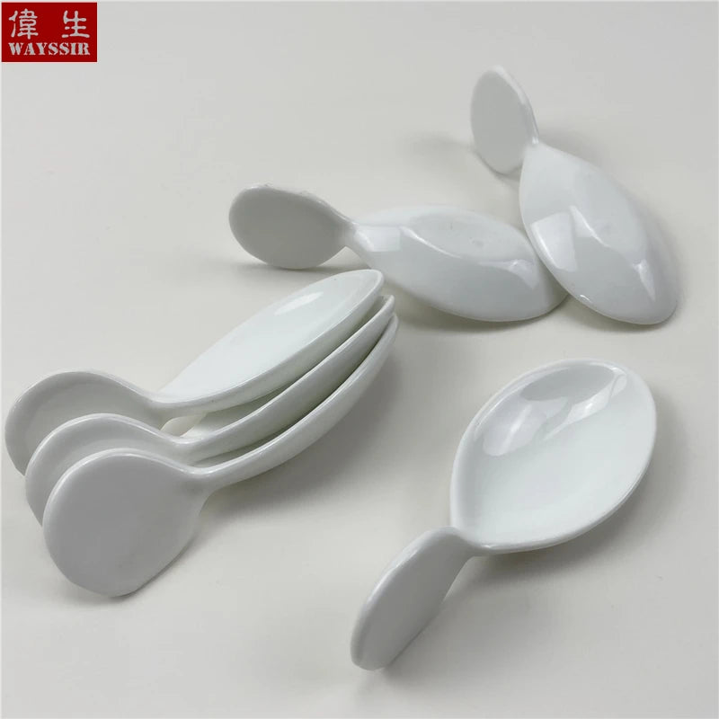 6pcs set pește în formă de pește alb porțelan gustare vase hotel bufet susi sos lingură pentru petrecere acasă cină ceramică tamcam