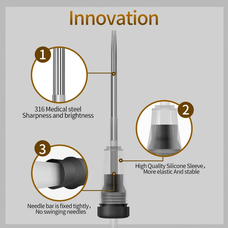 إبر الوشم خرطوشة RL RS RM M1 إبرة الوشم الآمنة المعقمة للاستخدام مرة واحدة لمقابض آلات الخرطوشة