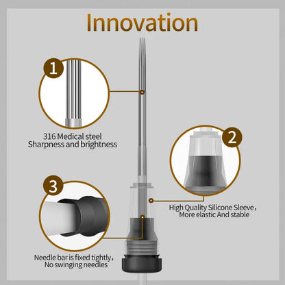 Agujas de tatuaje de cartucho Rl RS RM M1 Aguila de tatuaje de seguridad esterilizada desechable para empuñaduras de máquinas de cartucho