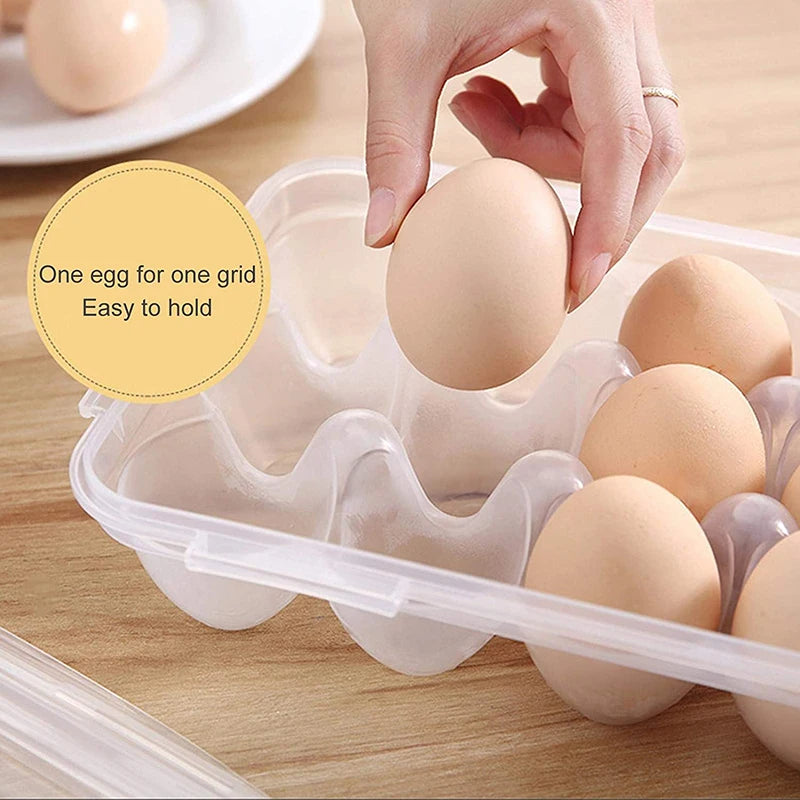 10/18 Grid Egg Storage Box Egg Tray with Lid Kitchen Refrigerator Egg Box Egg Drop Rack Egg Storage Boxes Fridge Egg Organizer