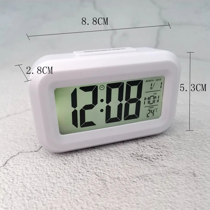 Baterie napájené mini digitální budík Teplota TEPLOCE Týd Snooze Snooze Mute Table Clock 12/24H Odpočítávání LCD CLOCK