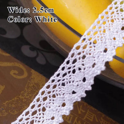 Cotton Lace Ribbon White Beige DIY Handmade Wedding Party Craft Gift Packing Patchwork Crocheted Lace 5meter 10meter 20meter