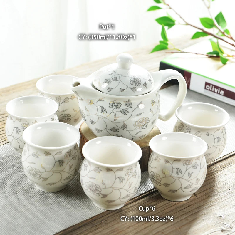 Chinese Ceramic Tea Set Kung Fu Porcelain Tea Cup Pot Set Dragon Teapot Teacup Kungfu Teaset Puer Oolong Tea Ceremony Teaware