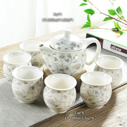 Chinese Ceramic Tea Set Kung Fu Porcelain Tea Cup Pot Set Dragon Teapot Teacup Kungfu Teaset Puer Oolong Tea Ceremony Teaware