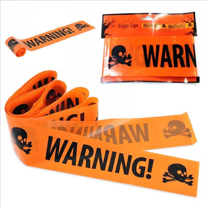 Novo 1pc Halloween adereços da janela de aviso Linha de aviso de plástico Cabeça de advertência sinais de fita de halloween decoração de bruxas lote