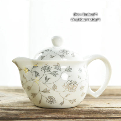 Chinese Ceramic Tea Set Kung Fu Porcelain Tea Cup Pot Set Dragon Teapot Teacup Kungfu Teaset Puer Oolong Tea Ceremony Teaware