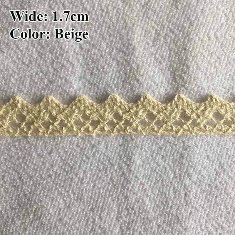 Cotton Lace Ribbon White Beige DIY Handmade Wedding Party Craft Gift Packing Patchwork Crocheted Lace 5meter 10meter 20meter