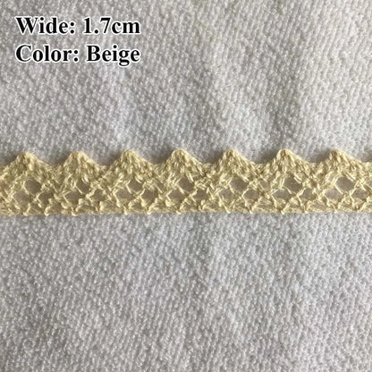 Cotton Lace Ribbon White Beige DIY Handmade Wedding Party Craft Gift Packing Patchwork Crocheted Lace 5meter 10meter 20meter