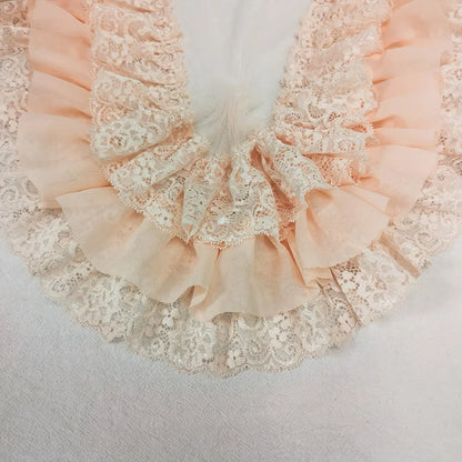 10CM Wide Three Layers Pleated Chiffon Fabric Embroidery Fringe Ribbon Lace Collar Ruffle Trim DIY Apparel Curtains Sewing Decor