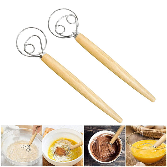 Stor hånd dansk deig visp brødmikser rustfritt stål kake kringle deig mikser pinne egg beater kjøkken baking blender verktøy