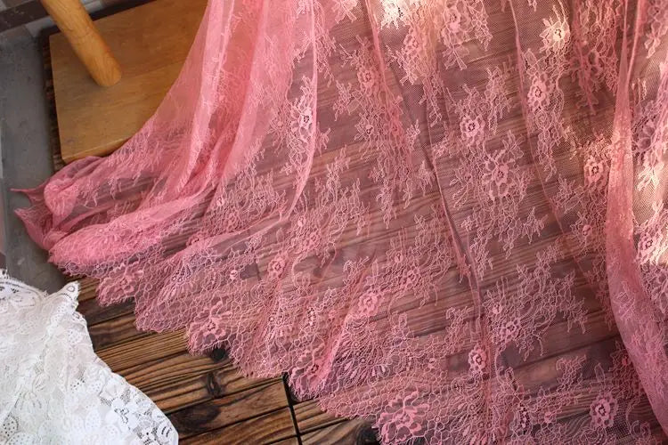 3M long eyelash lace trim traditional wedding lace fabric white red violet Table Cloth DIY Crafts