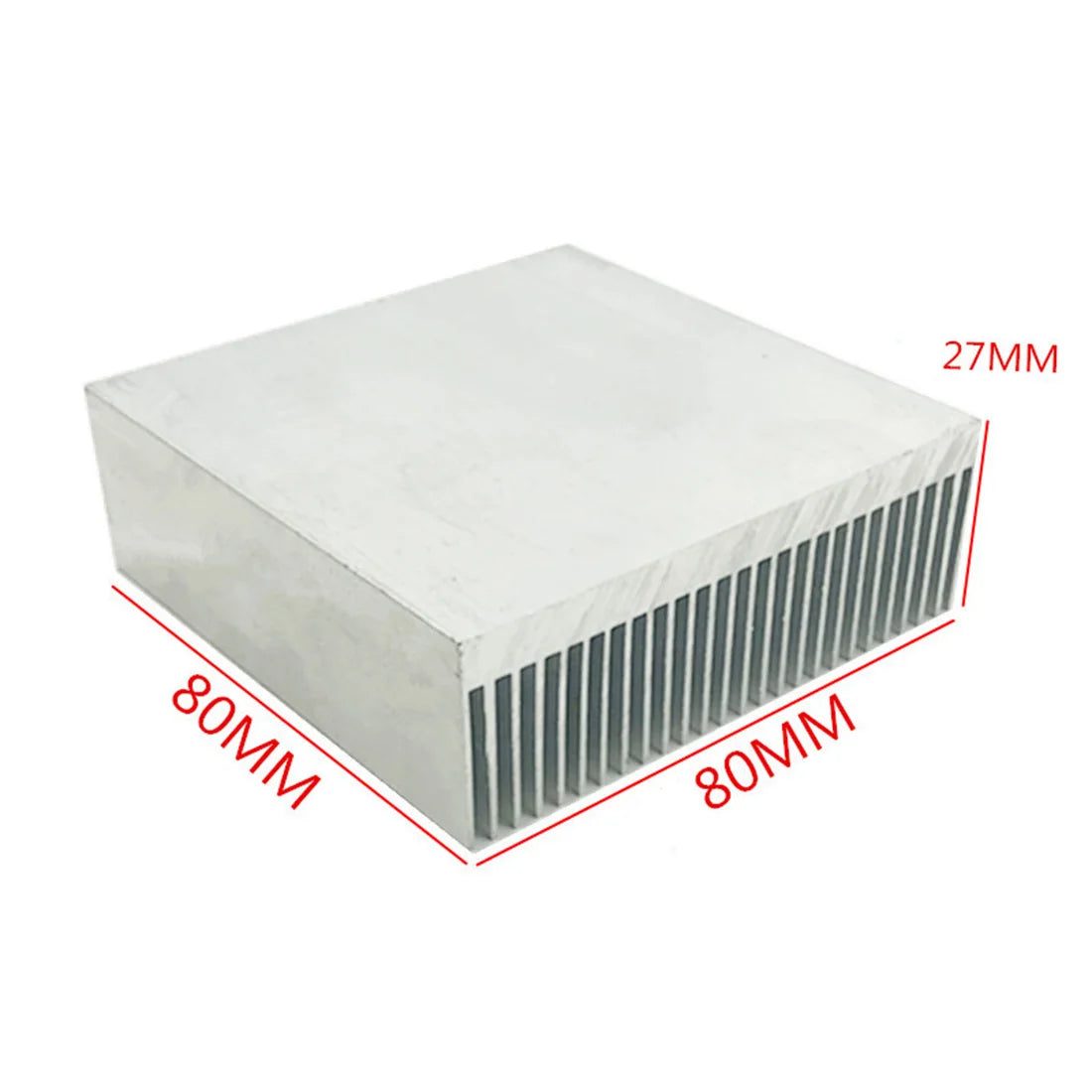 1x Radiateur électronique Fin Fin Fin aluminium Tile de chaleur Système de refroidissement d'eau CPU CPU LED 100 * 100 * 18 mm 80 * 80 * 27 mm Éventail