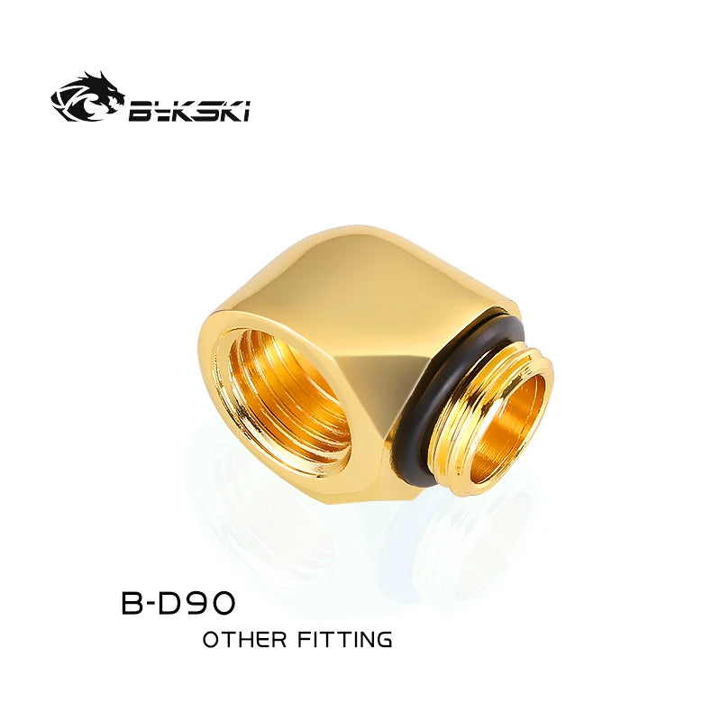 Bykski B-D90 PC تركيبات دوارة لتبريد المياه 90 درجة G1/4 'ذكر إلى أنثى أنبوب موصل محولات مبرد المياه الأداة