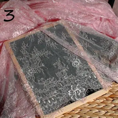 3Meter Exquisite Eyelash Lace 150CM White Lace Fabric Wholesale Prices Wedding Dress Sexy Lingerie DIY Clothes Accessory