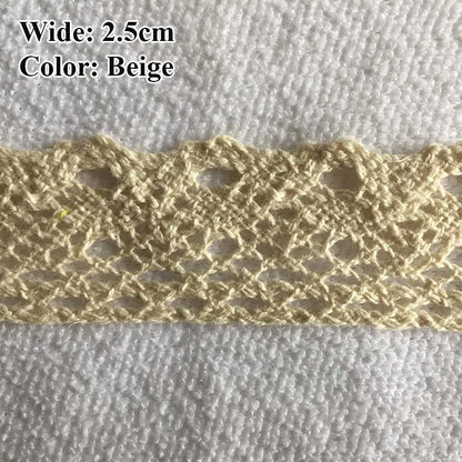 Cotton Lace Ribbon White Beige DIY Handmade Wedding Party Craft Gift Packing Patchwork Crocheted Lace 5meter 10meter 20meter