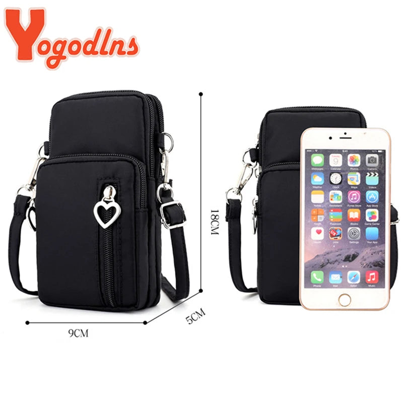 Crossbody Bags For Women Waterproof Nylon Multifunction Casual Small Bag Mobile Phone Case Crossbody Bag Sports Purse