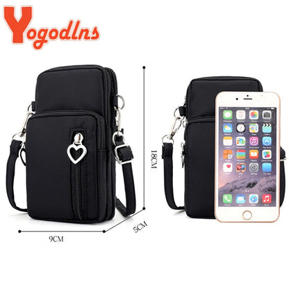 Crossbody Bags For Women Waterproof Nylon Multifunction Casual Small Bag Mobile Phone Case Crossbody Bag Sports Purse