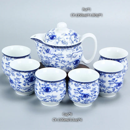 Chinese Ceramic Tea Set Kung Fu Porcelain Tea Cup Pot Set Dragon Teapot Teacup Kungfu Teaset Puer Oolong Tea Ceremony Teaware